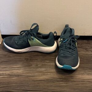 Under Armour Dark Green and White Sneakers